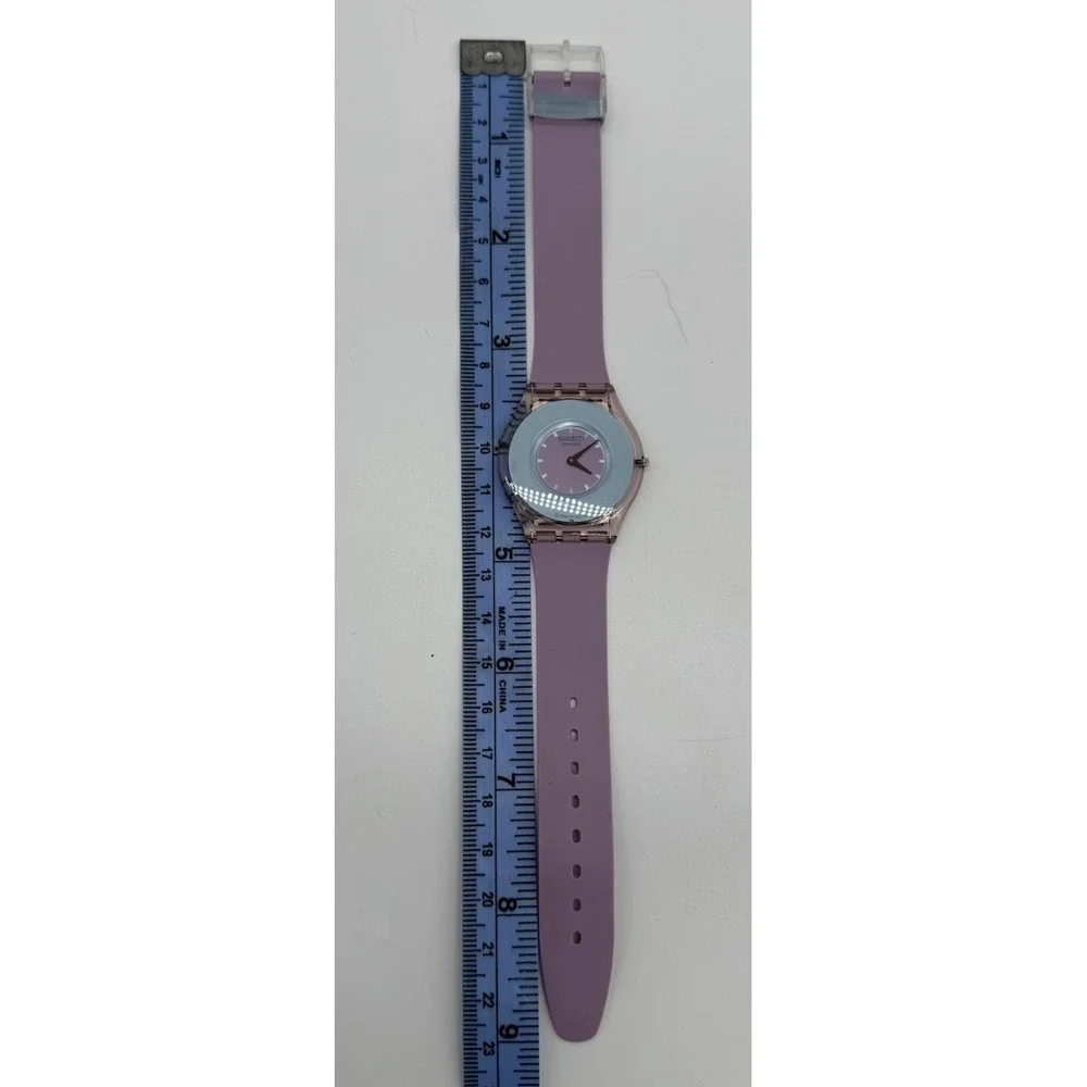 Swatch Trimento SFR101‎ Women Watch 2003 Analog Purple Band Fresh Battery